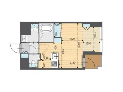 パークルール恵比寿(1LDK/4階)の間取り写真