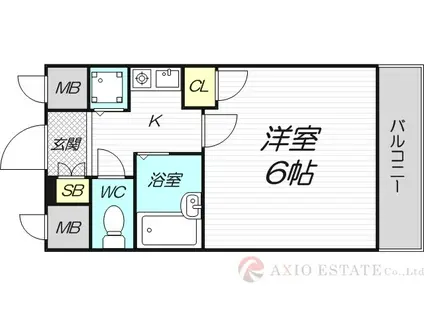 リーガル新大阪V(1K/6階)の間取り写真