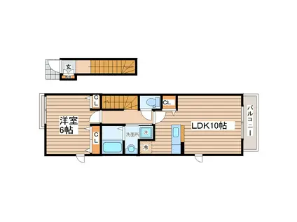 ネイヴ グレアII(1LDK/2階)の間取り写真