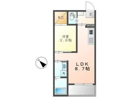PRESTIGE(1LDK/3階)の間取り写真