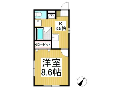 ドリームマンション(1K/1階)の間取り写真