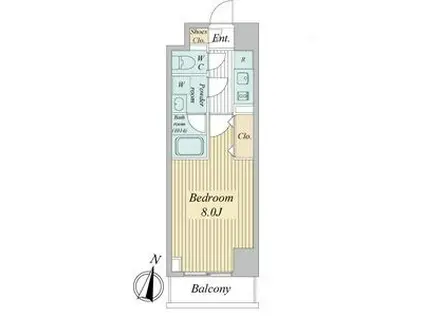 トゥールタ二日町(1K/9階)の間取り写真