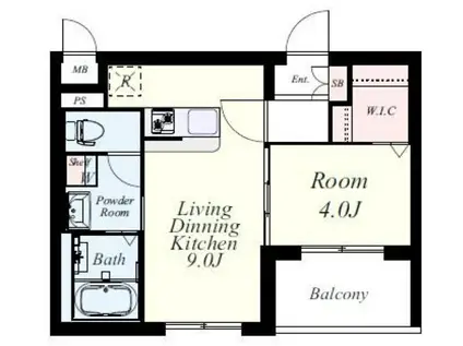 フランディオール吉塚(1LDK/3階)の間取り写真