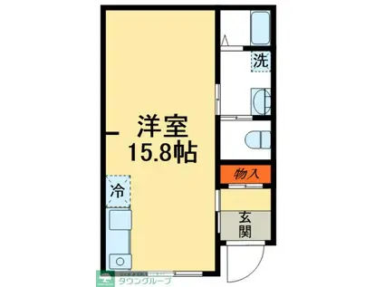 ベルジュ金マツA棟(ワンルーム/1階)の間取り写真