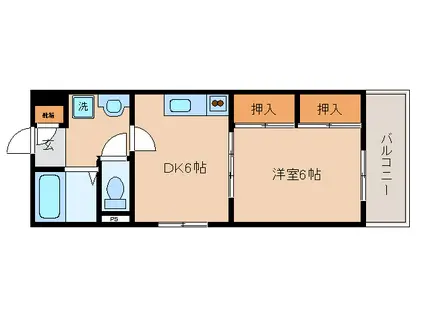 湯川マンション(1DK/2階)の間取り写真