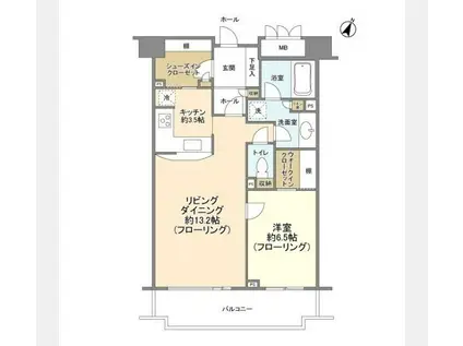オリンピアード麻布霞坂(1LDK/5階)の間取り写真
