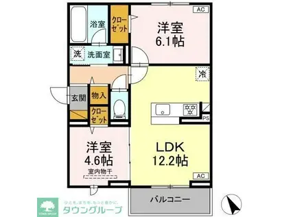 フェリスタ(2LDK/3階)の間取り写真