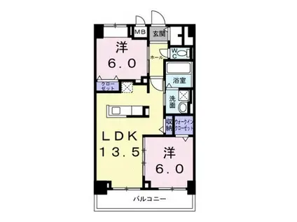 KUNIO(2LDK/5階)の間取り写真