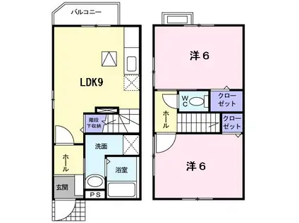TOWAメゾン(2DK/1階)の間取り写真