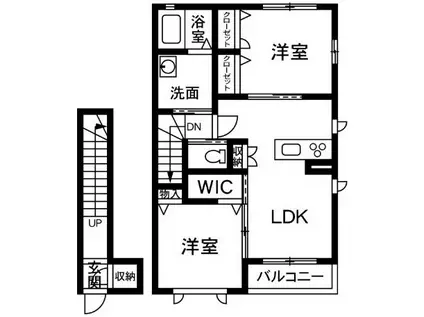 サニー・ファインII(1K/1階)の間取り写真