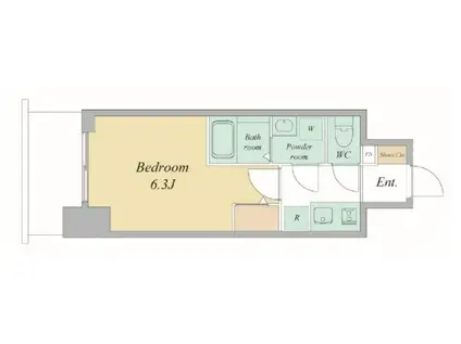 エスリードレジデンス大阪谷町ザ・マークス(1K/2階)の間取り写真