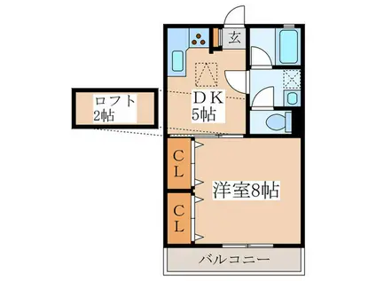 プロスペリテ栄(1DK/1階)の間取り写真