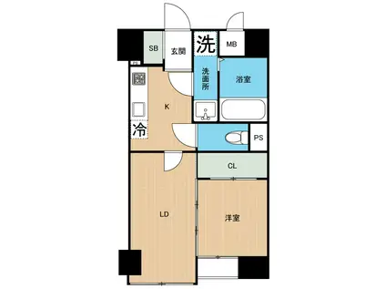 グレース下通(1LDK/7階)の間取り写真