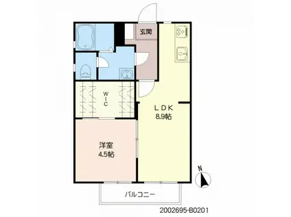 アネックス鍋島 B棟(1LDK/2階)の間取り写真