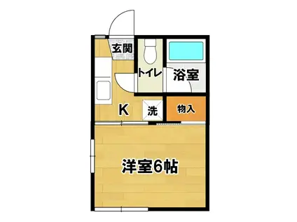 コーポミツギ(1K/1階)の間取り写真