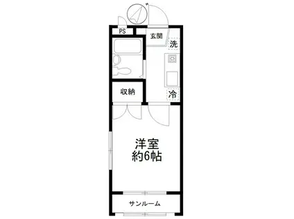 アーバンフラット(1K/2階)の間取り写真