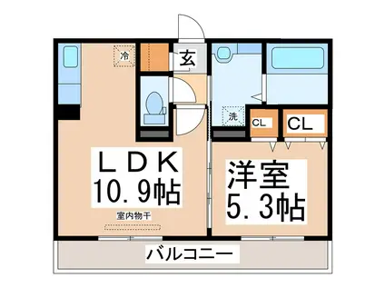 パティオ(1LDK/3階)の間取り写真