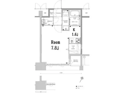 エンクレスト博多GATE(1K/4階)の間取り写真