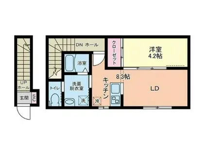 リヴェール南鍛冶町(1LDK/2階)の間取り写真