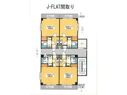 J-FLAT(1K/6階)の間取り写真