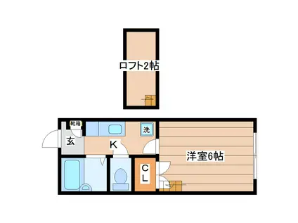 ロフトハウス吹上II(1K/2階)の間取り写真