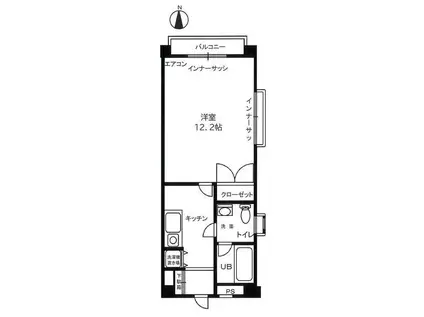吉祥寺ウイング(1K/2階)の間取り写真