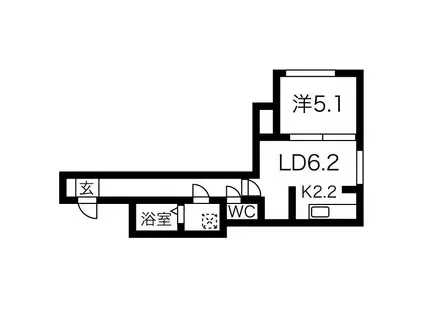 E-HORIZON美園II(1LDK/1階)の間取り写真