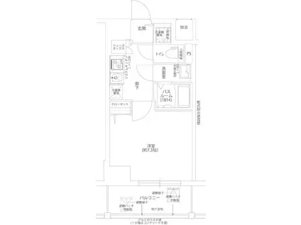 レジデンス神戸レガーロ(1K/3階)の間取り写真