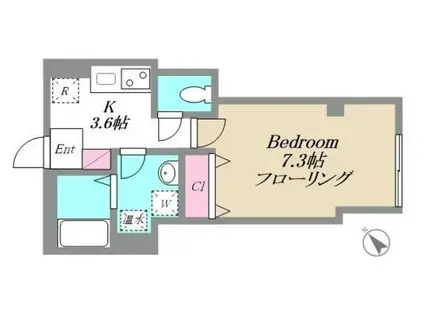 サングレイスII(1K/3階)の間取り写真