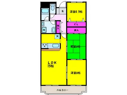 新栄プロパティー泉佐野(3LDK/7階)の間取り写真