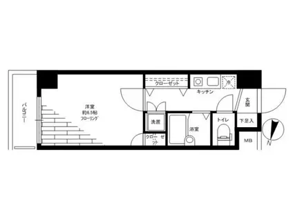 サンテミリオン田園調布南(1K/8階)の間取り写真
