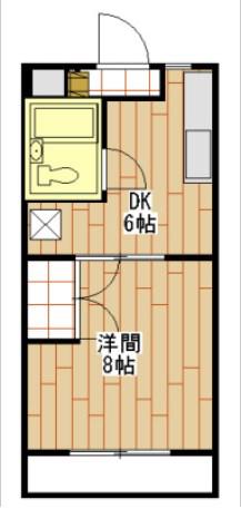 エコール北浜(1DK/2階)の間取り写真