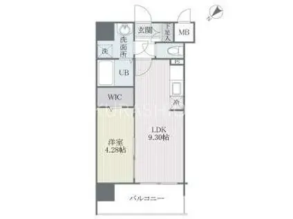 モダンパラッツォ博多RIVAII(1LDK/12階)の間取り写真