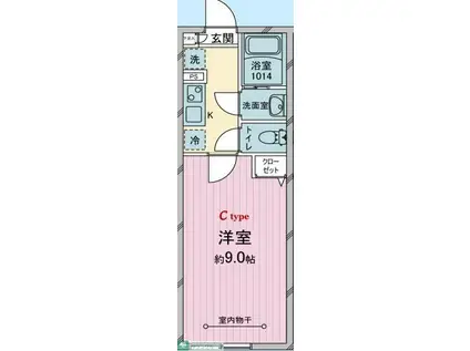 北秋津工事2号(1K/1階)の間取り写真