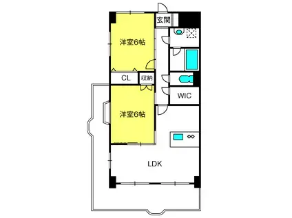 パレロワイヤル大宮(2LDK/5階)の間取り写真