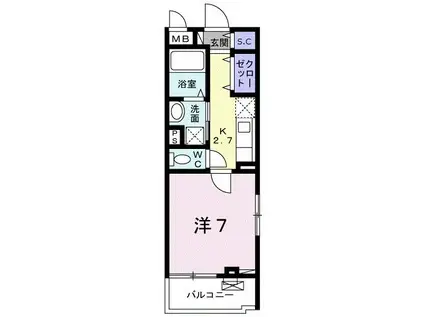 PRIMO II(1K/3階)の間取り写真