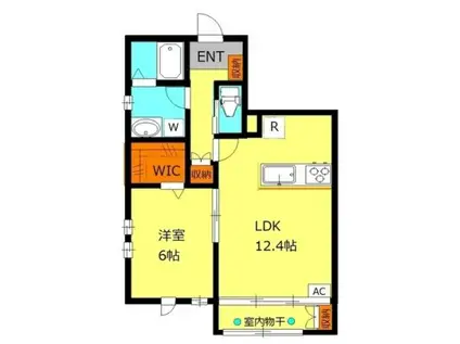 メゾンリエール(1LDK/1階)の間取り写真