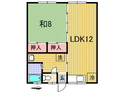 コーポエム(1LDK/1階)の間取り写真