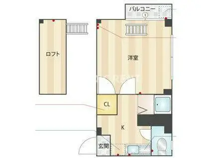 トレンチーノ(1K/2階)の間取り写真