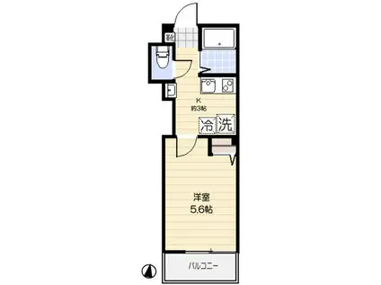 ベレッツァ中板橋(1K/2階)の間取り写真