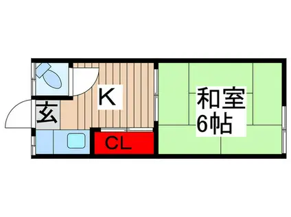 中島荘(1K/2階)の間取り写真