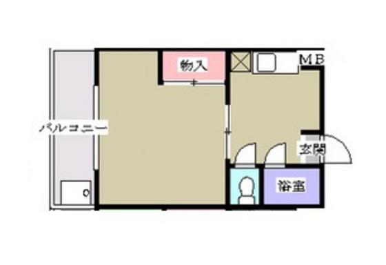 エーデル東千田(1K/2階)の間取り写真