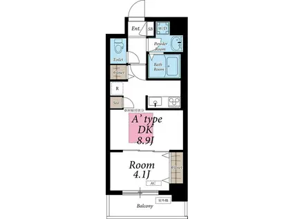 リブリエムワイティー(1DK/5階)の間取り写真