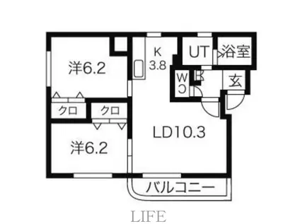 アトレ福住(2LDK/2階)の間取り写真