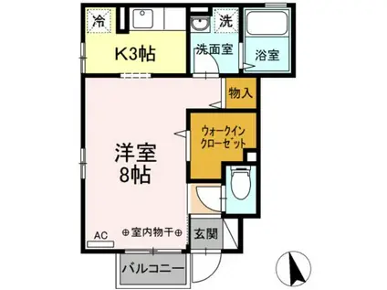 ライツェントハイム(1K/1階)の間取り写真