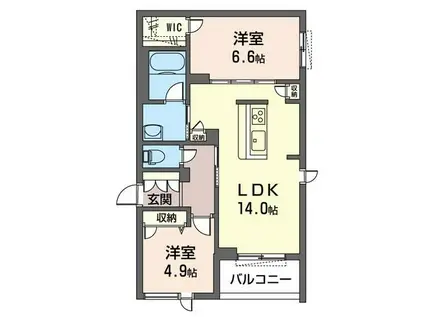 カーサクレア幕張本郷(2LDK/3階)の間取り写真