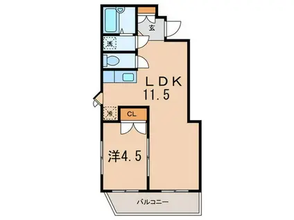 ドミル・チエ(1LDK/2階)の間取り写真