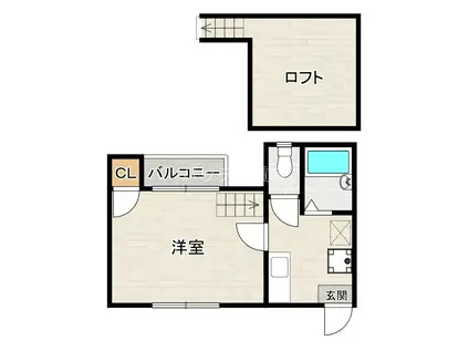 レティーフ平尾(1K/1階)の間取り写真