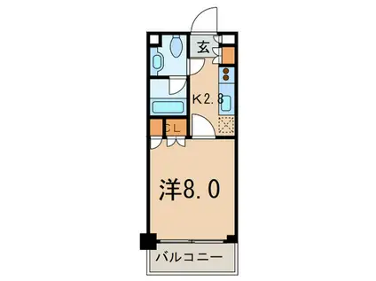 パークアクシス浜松町(1K/2階)の間取り写真