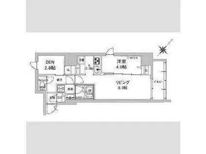 S-RESIDENCE神田AVANCE エスレジデンス神田アバンス(1SLDK/4階)の間取り写真